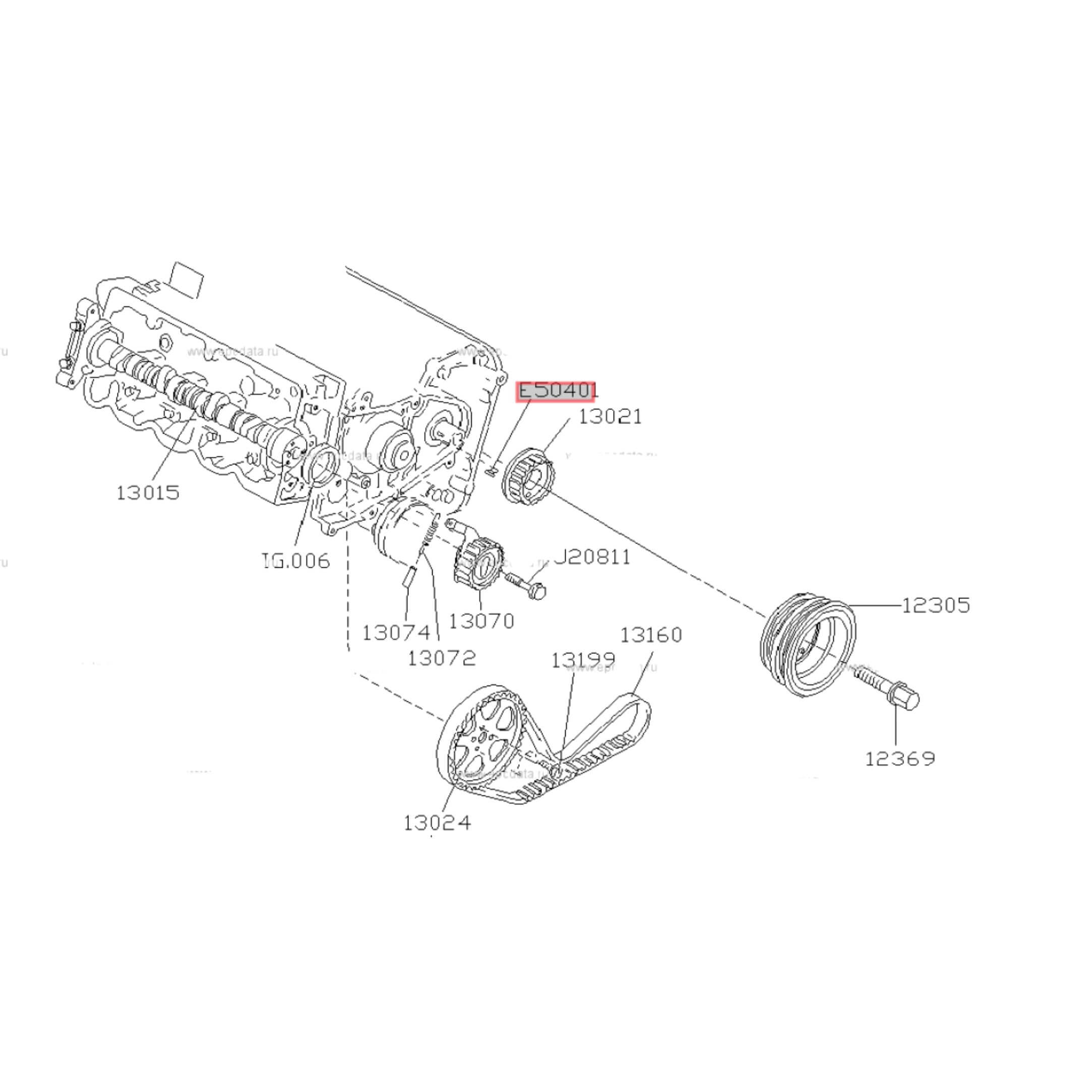 Technical diagram of Wood Ruf Key for Subaru Sambar Van TV1, TV2 Models (1999-2012), highlighting key components and assembly layout.