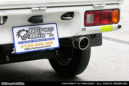 Wirus Win Compact Muffler Popper Type, stainless steel exhaust for Honda Acty Truck GBD-HA7 model (1999-2010).