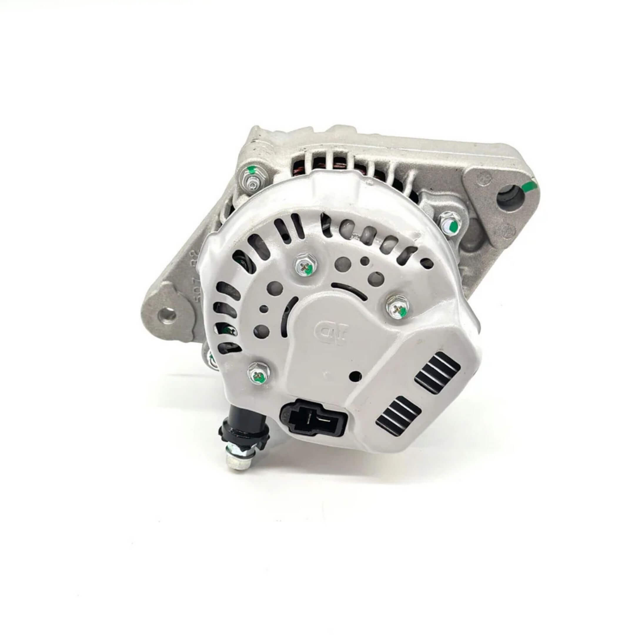 Alternator for Subaru Sambar Truck TT1 TT2 Models 1999-2012 featuring a compact design with multiple mounting points and ventilation slots.