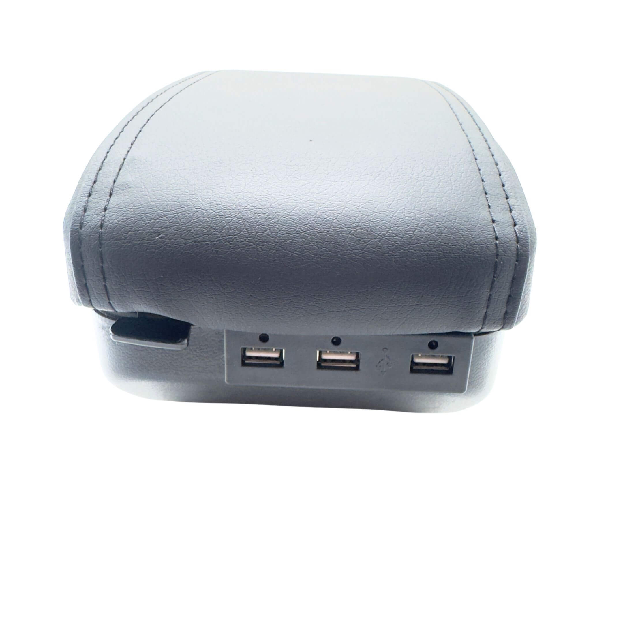 Armrest Console with USB Ports for Subaru Sambar Truck TT1, TT2 Models (1999-2012) featuring a sleek design and multiple charging ports.