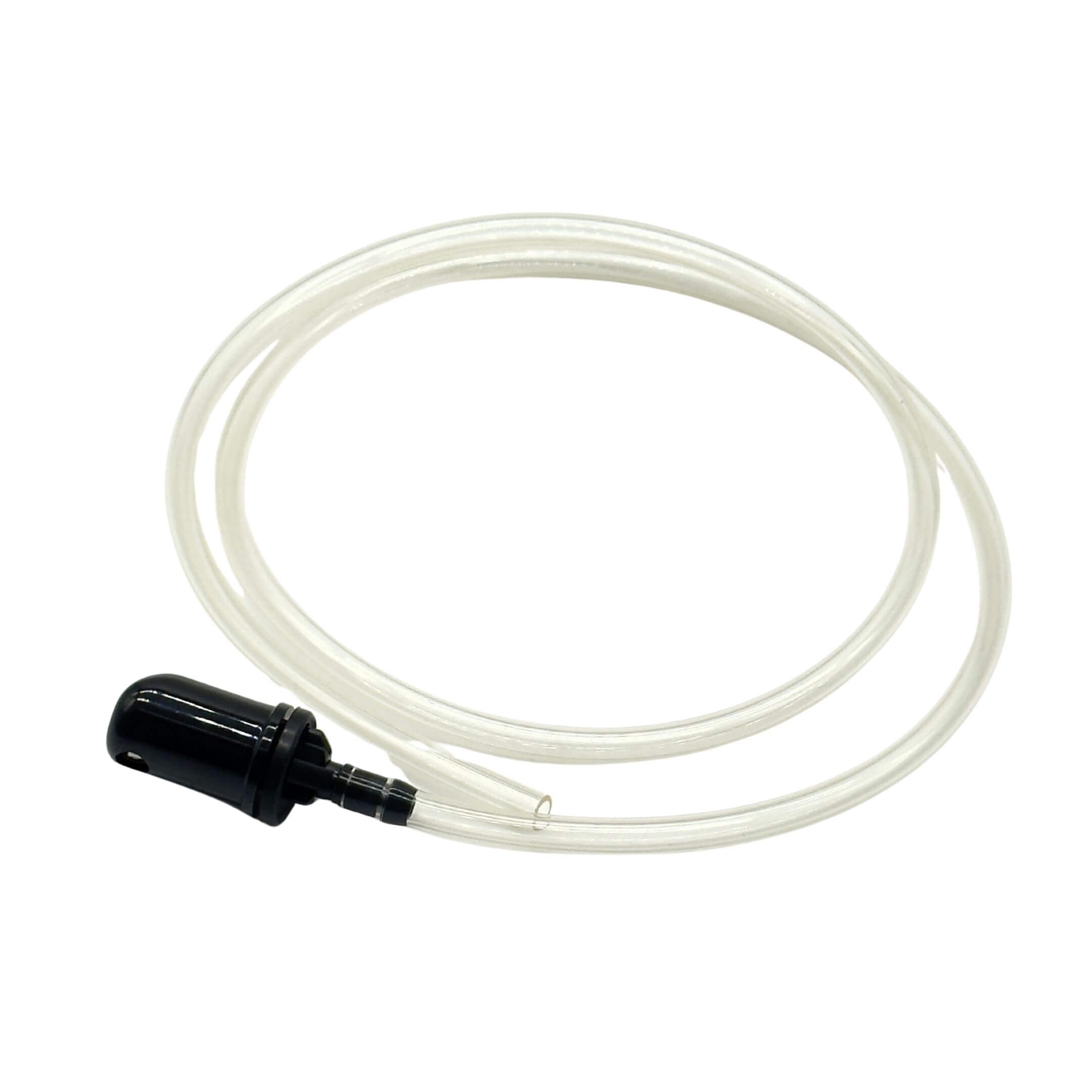 Windshield Washer Nozzle & Hose Assembly for Subaru Sambar Van TV1, TV2 Models (1999-2012) featuring a sleek black nozzle and clear hose.