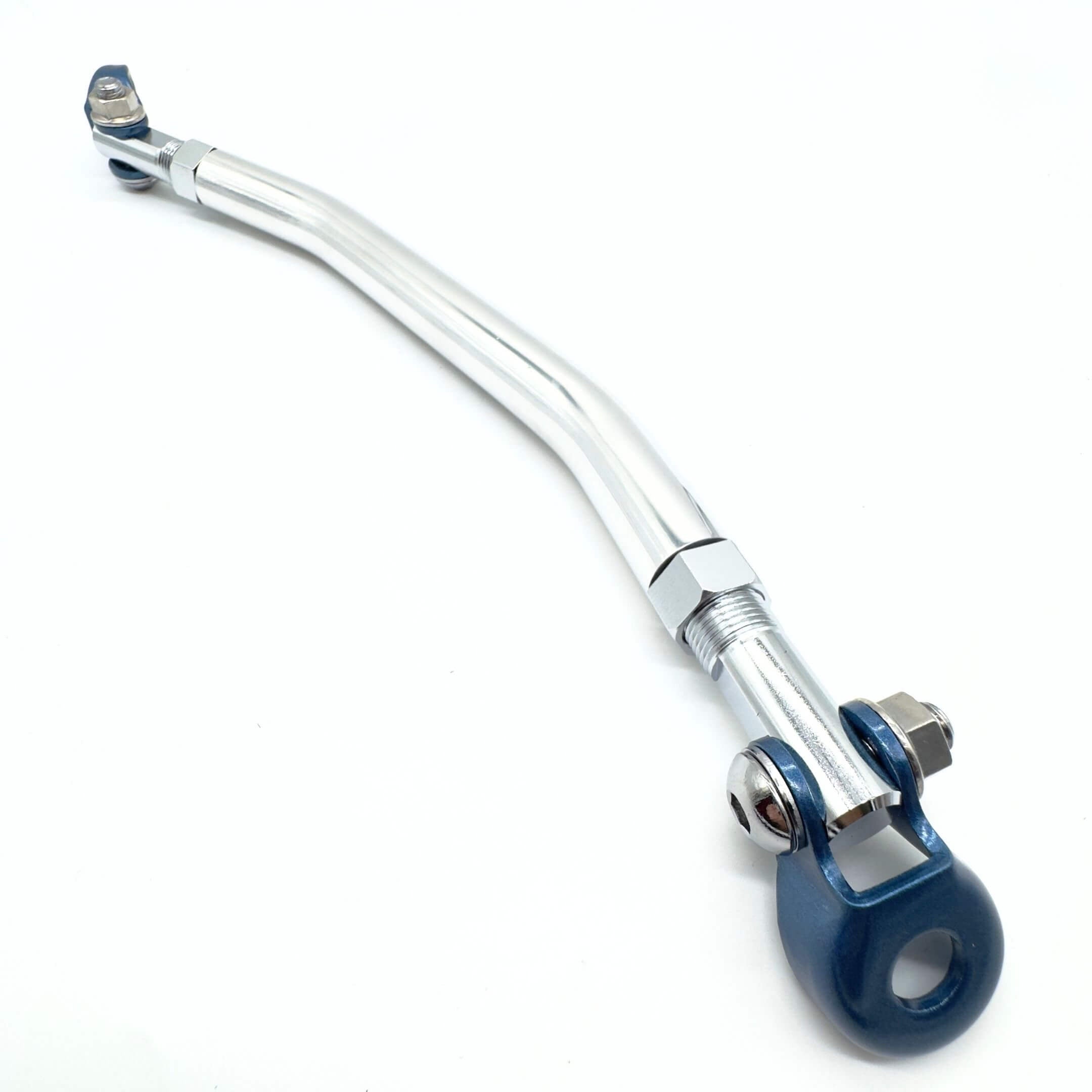 Front Lower Arm Bar by Kawai Manufacturing for Subaru Sambar Truck TT1, TT2 Models (1999-2012) featuring a sleek metallic design with adjustable components.