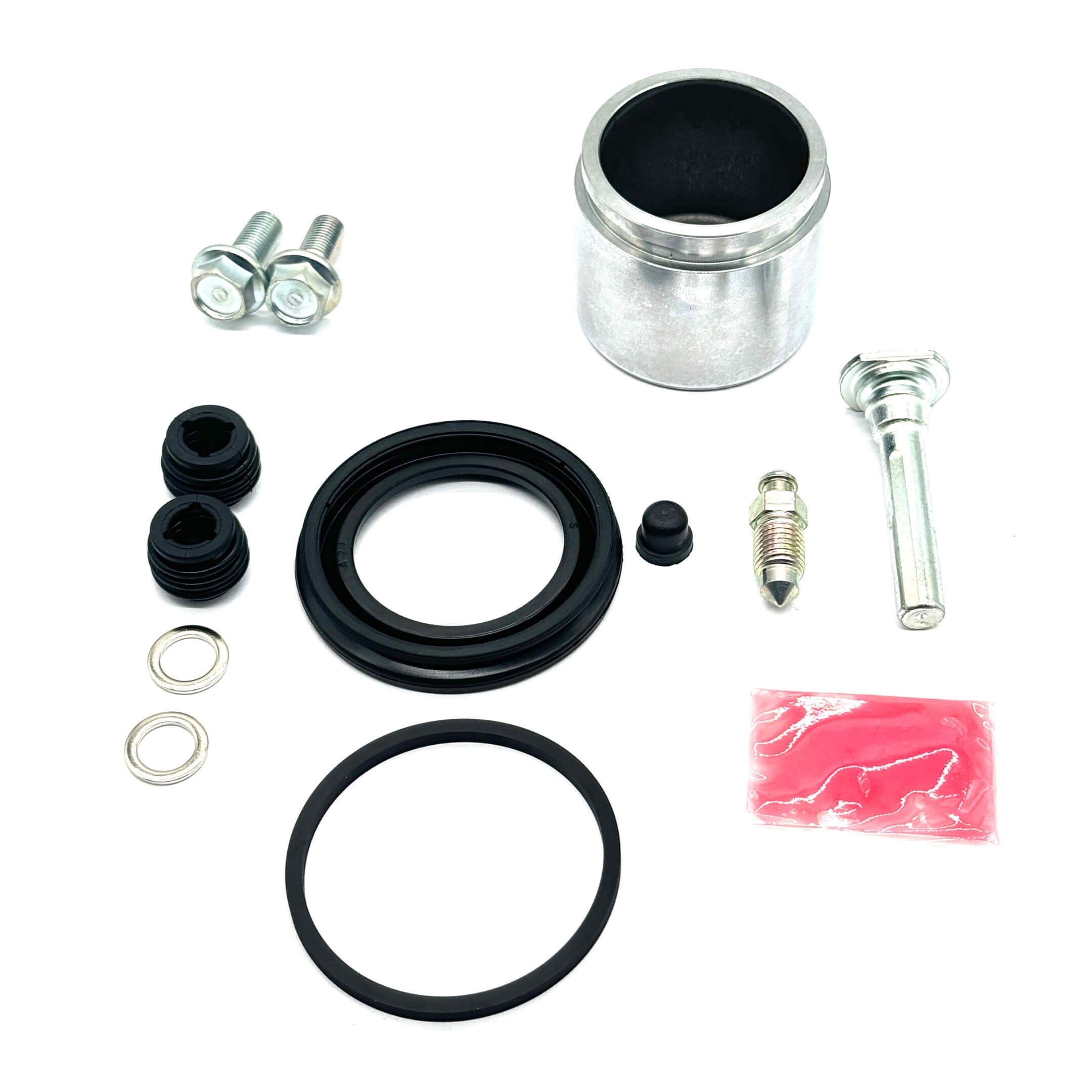 Detailed view of Brake Caliper Full Rebuild Kit components for Honda Acty Trucks, including high-quality Miyaco and Tokico parts.
