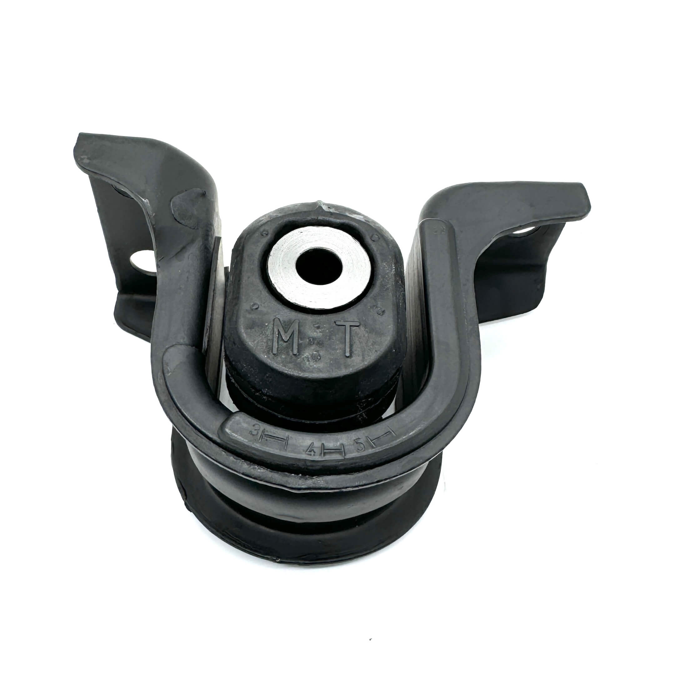 Rear engine mount for Honda Acty Truck, black rubber and metal, showing mounting brackets, isolated on white background