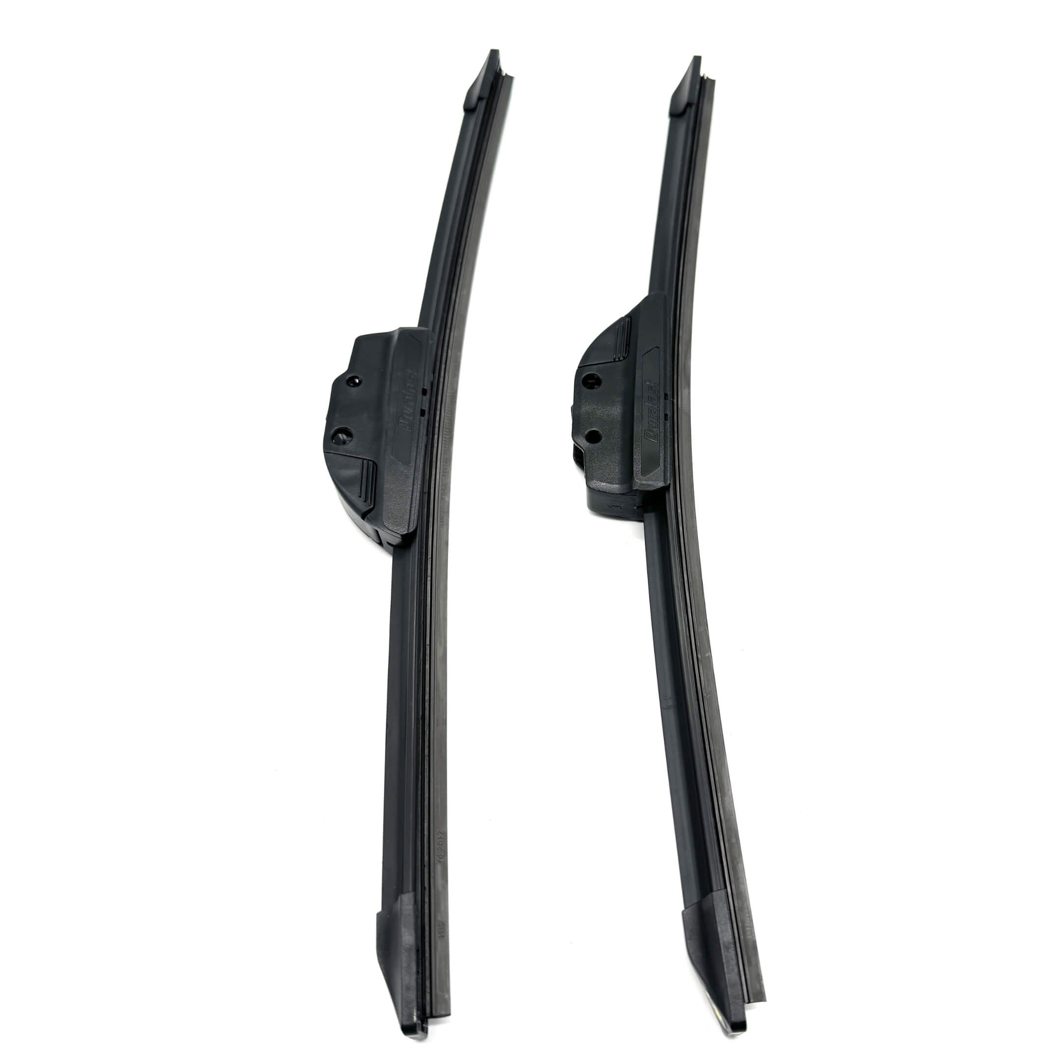 Close-up view of Duralast Flex Wiper Blades with advanced graphite coating for Honda Acty HA1, HA2, HA3, HA4 models (1988-1999) showcasing aerodynamic design and high-strength spring for superior performance.
