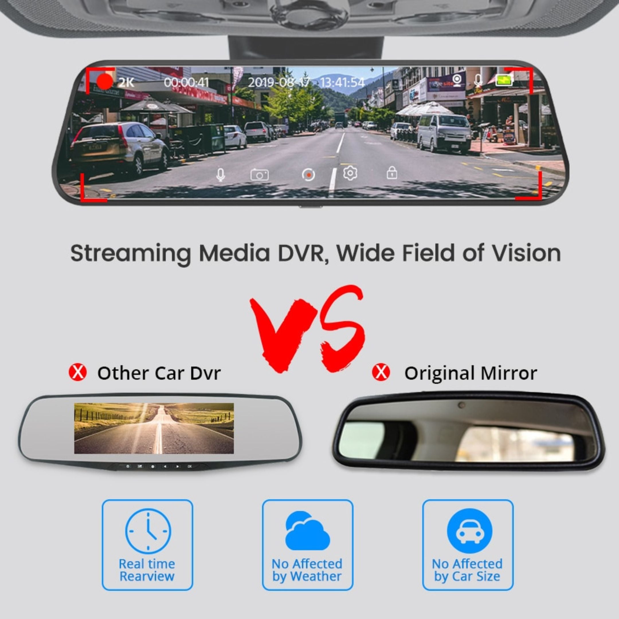 plit-screen front and rear display with 170° front and 140° rear viewing angles.