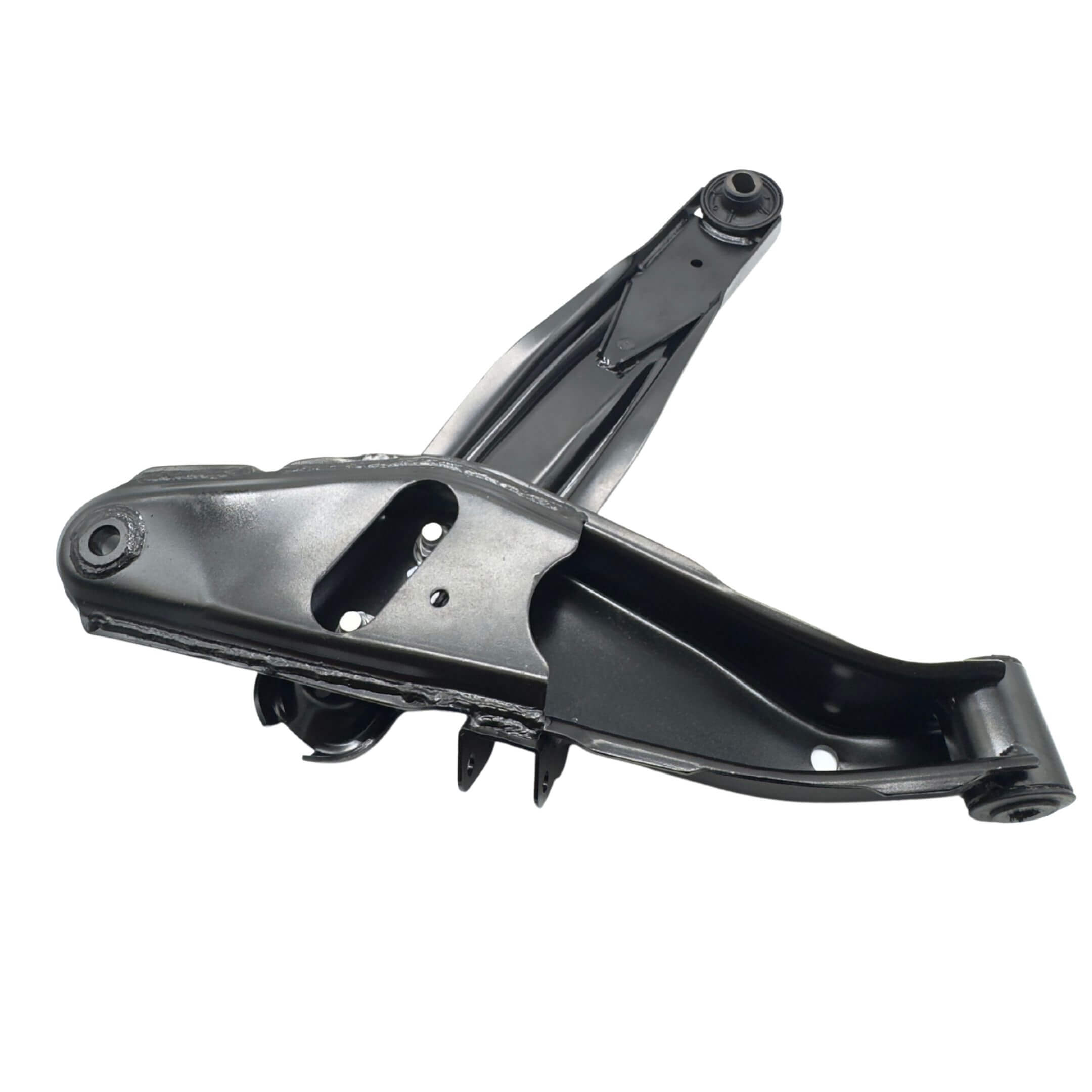 Lower Control Arm - Left for Subaru Sambar Van TV1, TV2 Models (1999-2012) featuring a durable black metal construction.