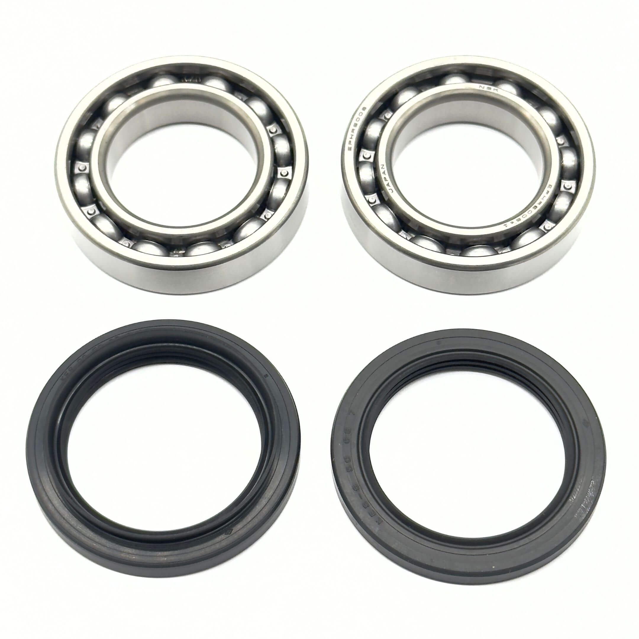Rear Wheel Bearing & Oil Seal Kit for Subaru Sambar Truck TT1, TT2 Models (1999-2012) featuring two metal bearings and two black rubber seals.