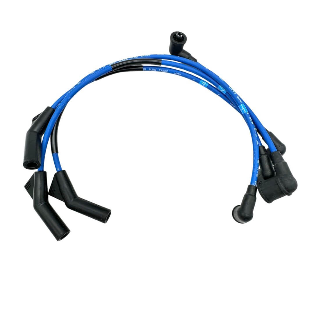Spark Plug Wires for EFNS Engines in Daihatsu Hijet Truck models S100P, S110P, S100C, S110C, S100CT, S110CT (6/1997-1/1999) featuring durable blue and black cables with angled connectors.
