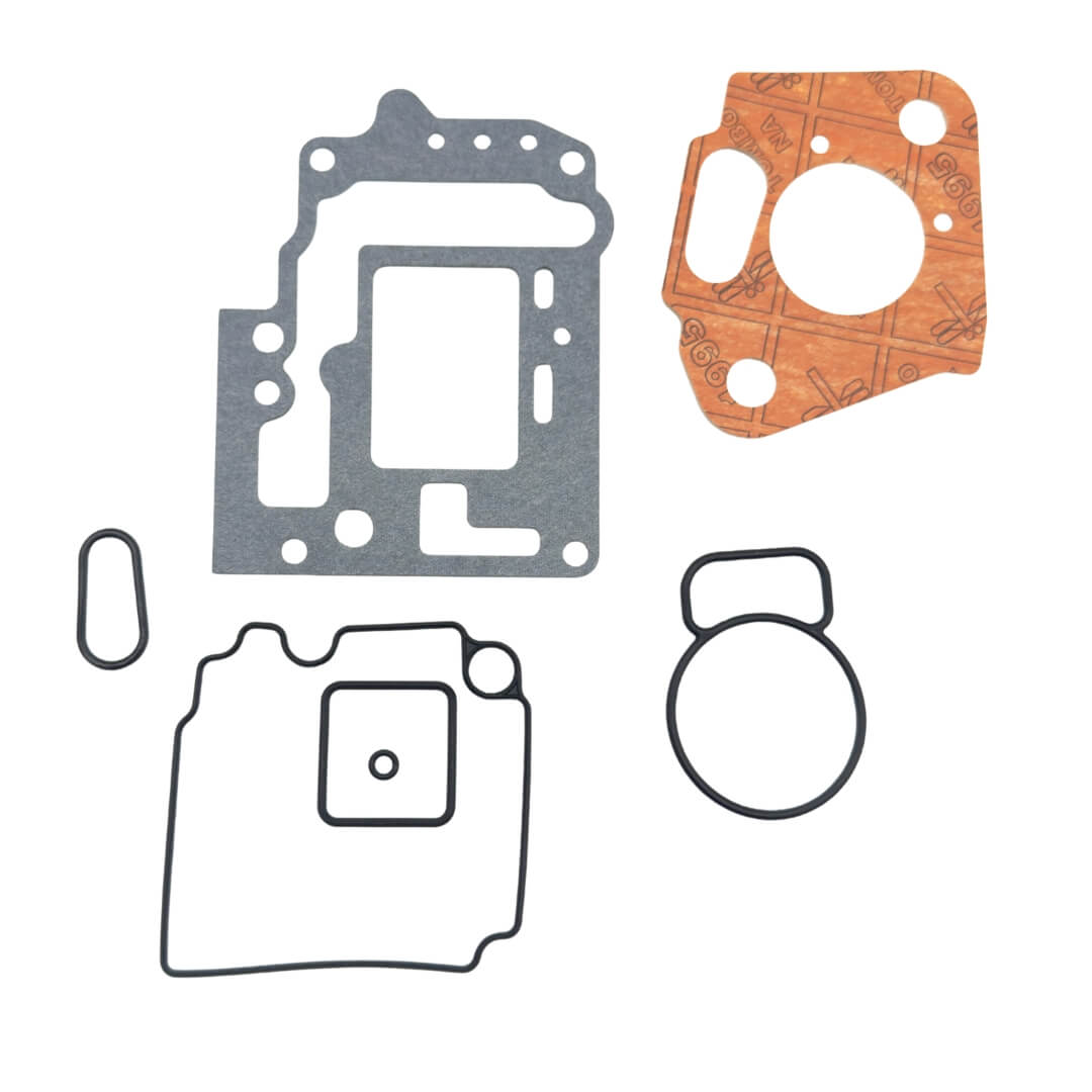 7-piece carburetor gasket rebuild kit for 1990-1998 Subaru Sambar KS3 and KS4 trucks, including part numbers 16293KA020, 16186KA030, 16158KA200 and 16173KA141.