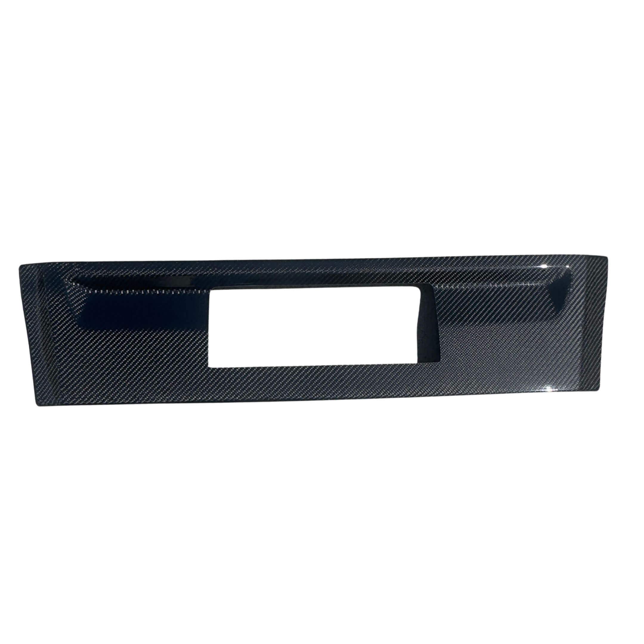 Front Bumper Carbon Fiber Cover by Zero Auto for Subaru Sambar Truck TT1, TT2 Models (2009-2012) featuring a sleek carbon fiber texture.