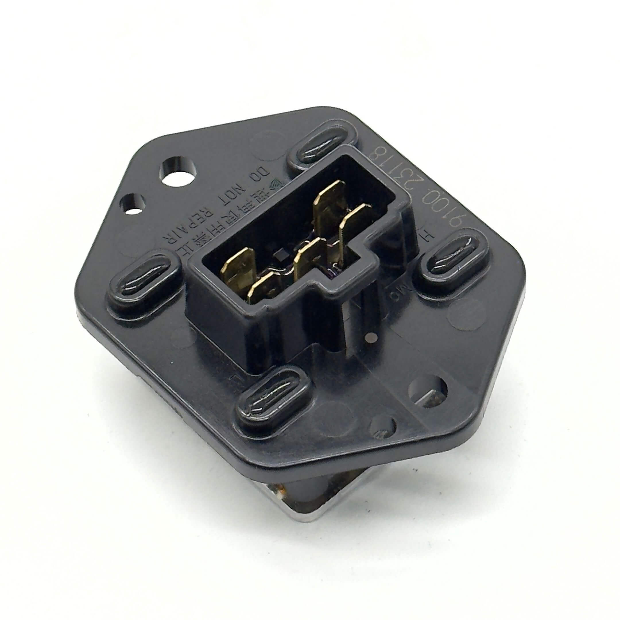 Blower Motor Resistor for Subaru Sambar Wagon TW1, TW2 Models (1999-2012) featuring a black plastic housing with metal connectors.