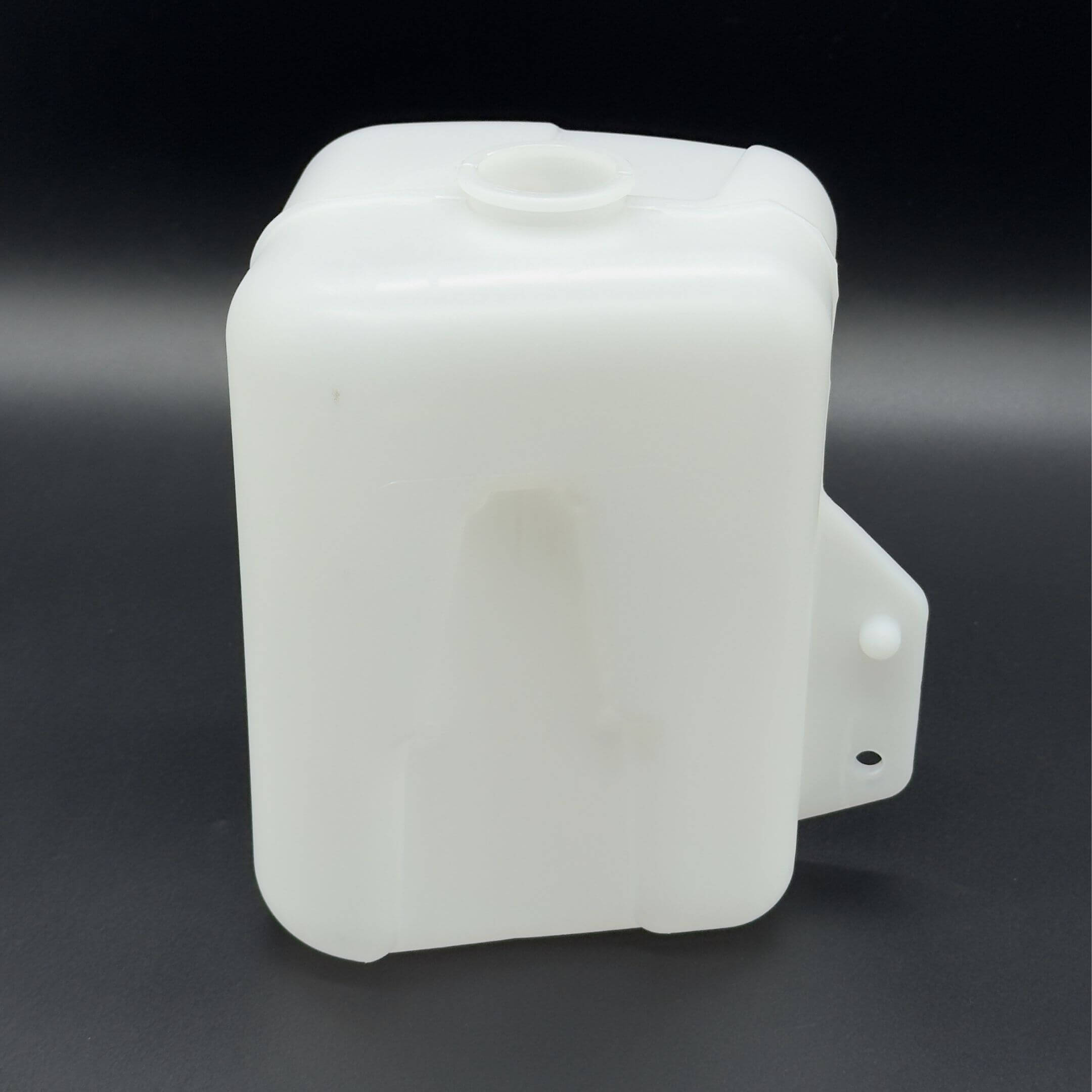 Coolant Reservoir Tank for Subaru Sambar Truck TT1, TT2 Models (1999-2012) featuring a durable white plastic construction with mounting bracket.