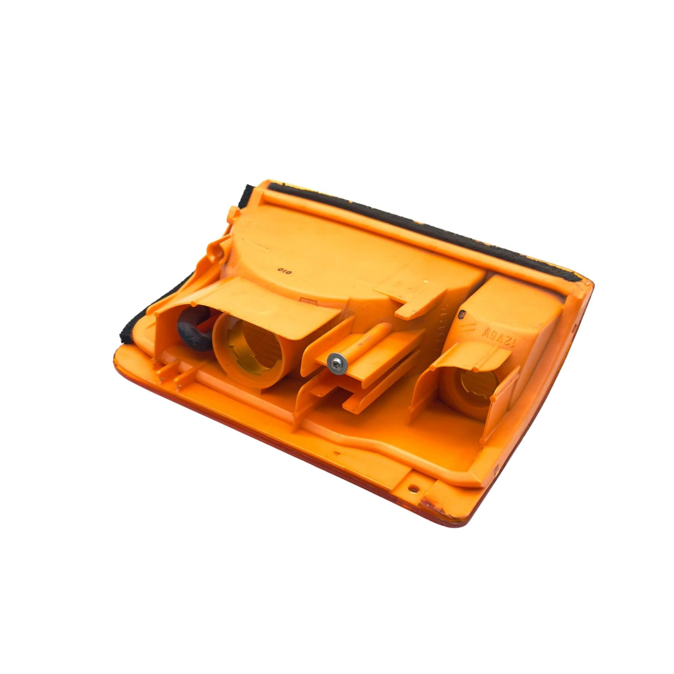 Front Turn Signal Lamp Assembly for Subaru Sambar Van TV1, TV2 Models (1999-2012) featuring an orange casing and dual bulb sockets.