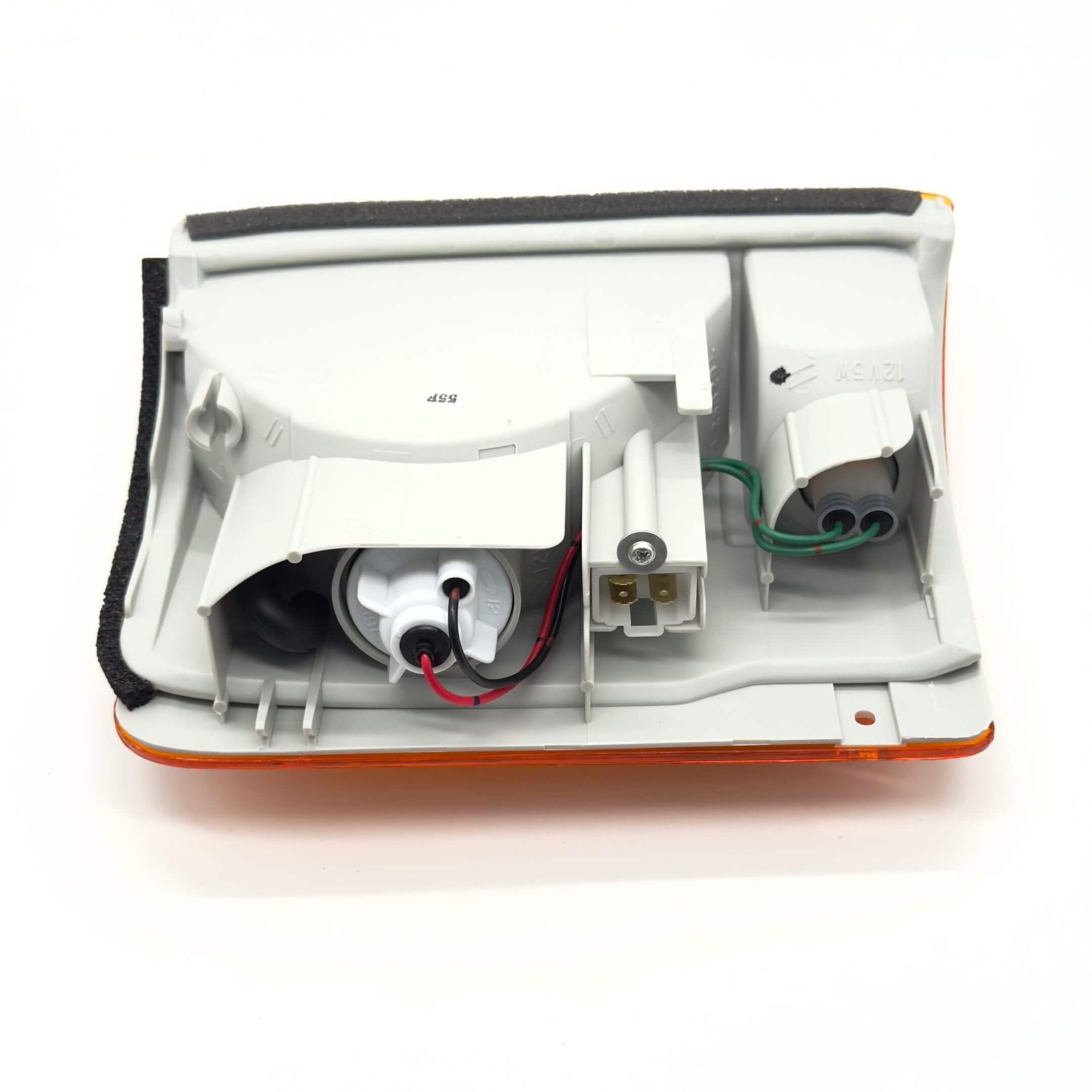 Front Turn Lamp Assembly - Left / Passenger Side for Subaru Sambar Van TV1, TV2 Models (1999-2012) featuring wiring and connector details.