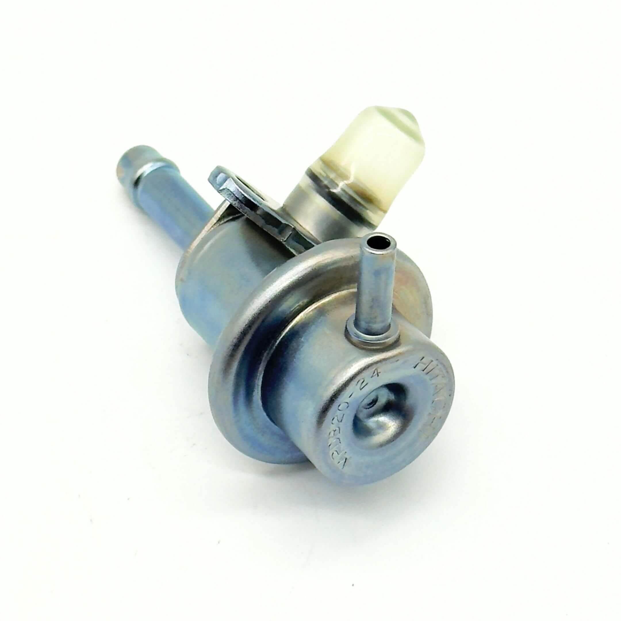 Fuel Pressure Regulator Assembly for Subaru Sambar Van TV1, TV2 Models (1999-2012) featuring a metallic finish and precision fittings.