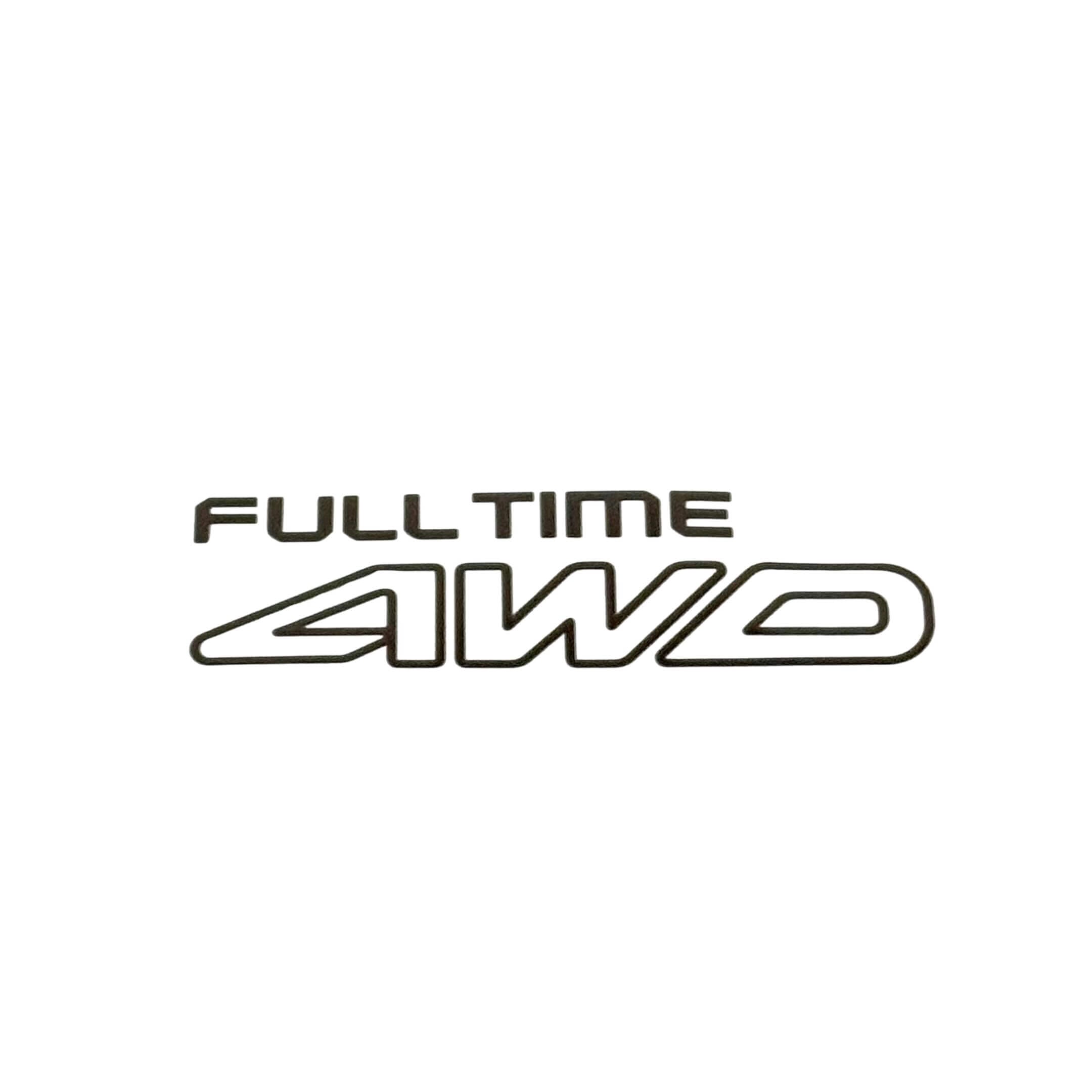 Full Time 4WD Decal for Subaru Sambar Truck TT1, TT2 Models (1999-2012) featuring bold black lettering on a white background.