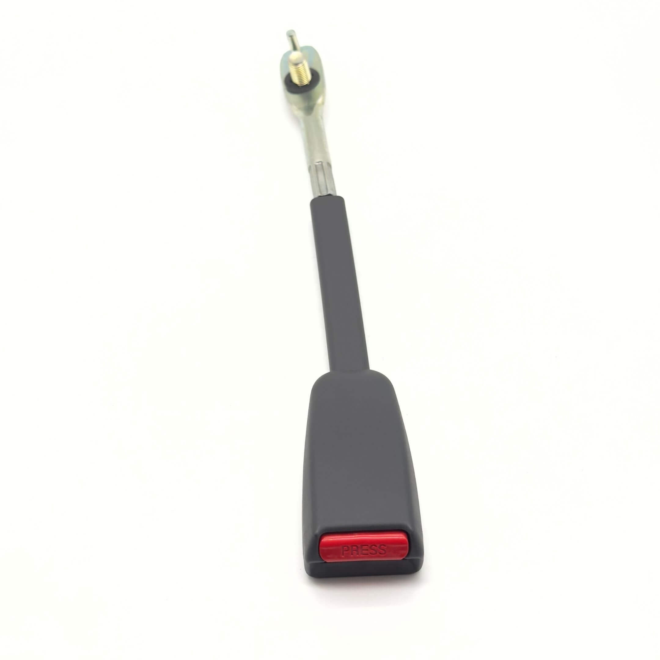 Seat Belt Buckle for Passenger Side Subaru Sambar Truck TT1, TT2 Models (1999-2012) featuring a red press button and metal attachment.