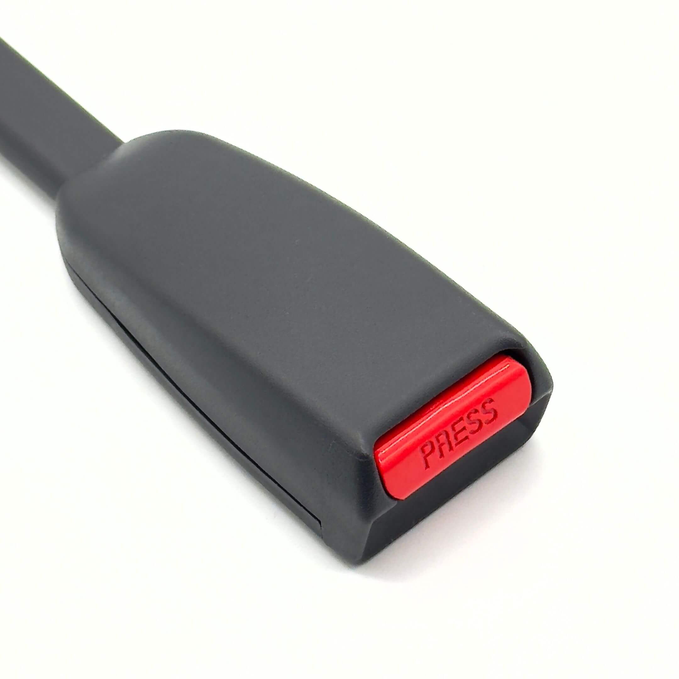 Seat Belt Buckle for Passenger Side, compatible with Subaru Sambar Truck TT1, TT2 Models (1999-2012), featuring a red "PRESS" button.