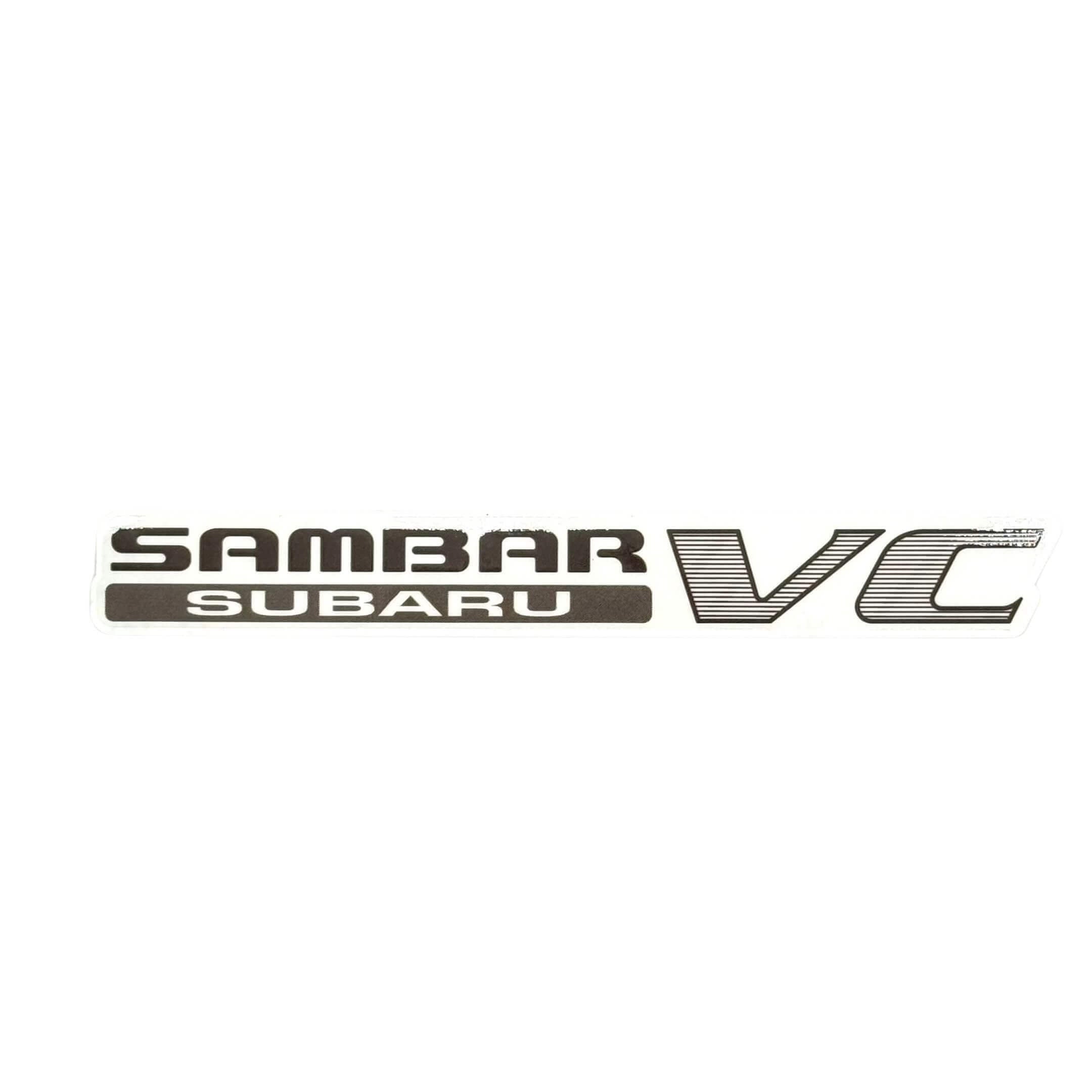 Sambar Subaru VC Decal for Subaru Sambar Truck TT1, TT2 Models (1999-2012) featuring bold black lettering on a white background.