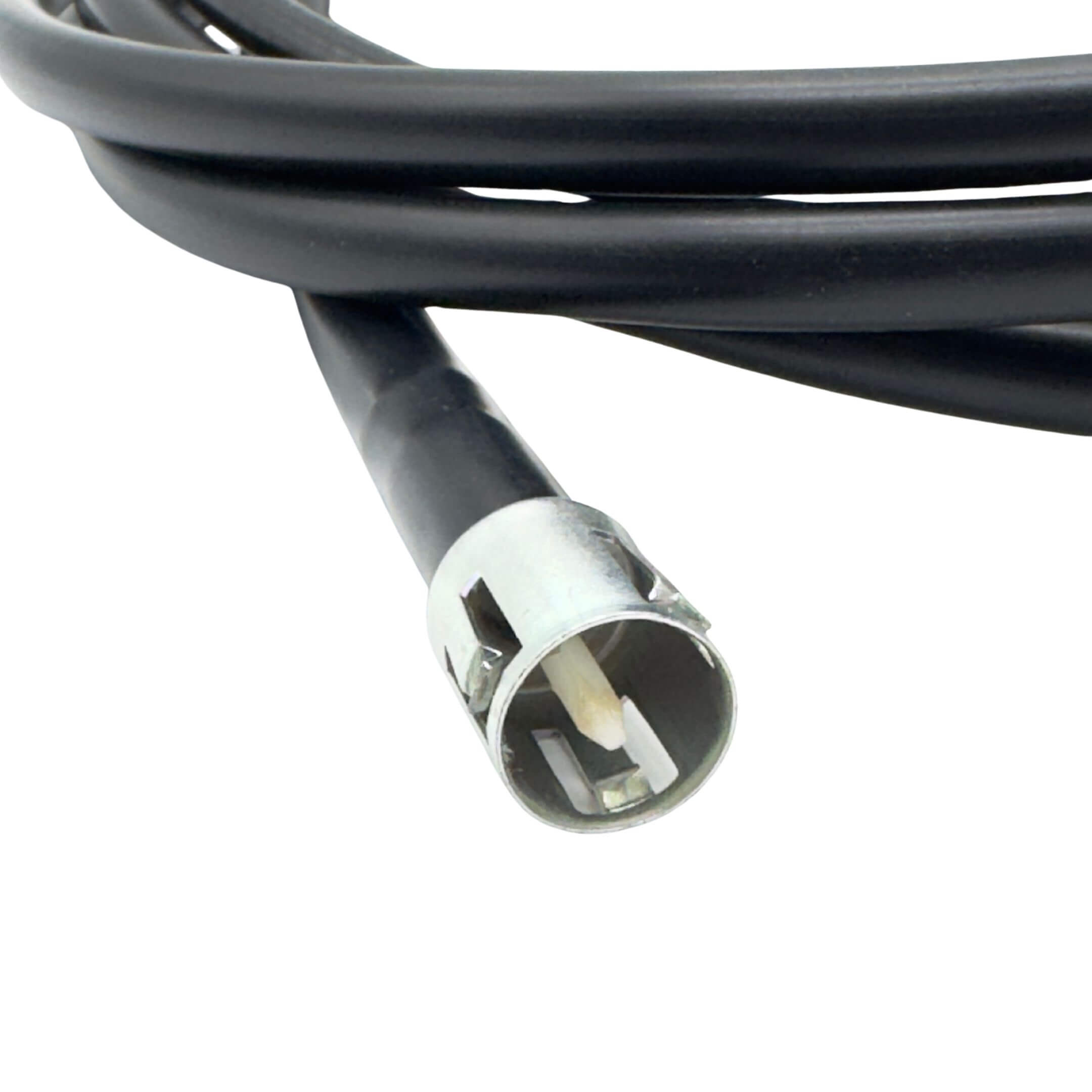 Speedometer Cable for Subaru Sambar Van TV1, TV2 Models (1999-2012) featuring a durable black casing and metal connector.