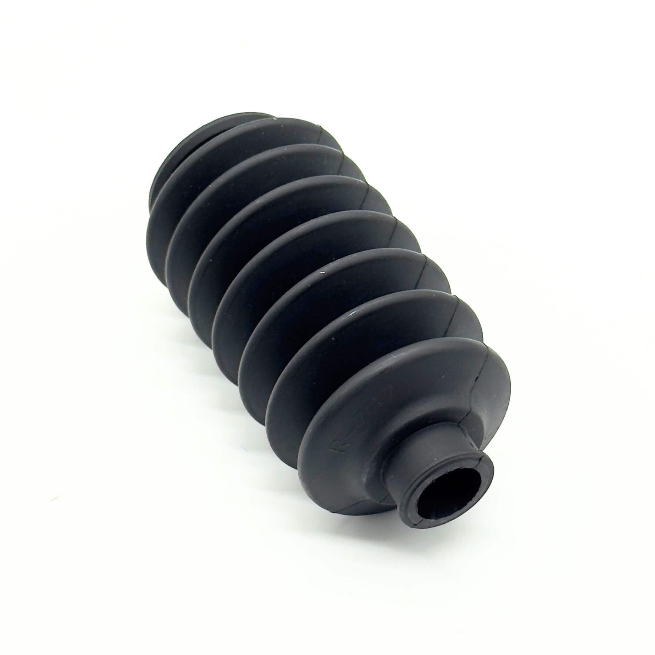 Steering Rack Boot - Left Side for Subaru Sambar Truck TT1, TT2 Models (1999-2012) featuring a durable, ribbed black rubber design.