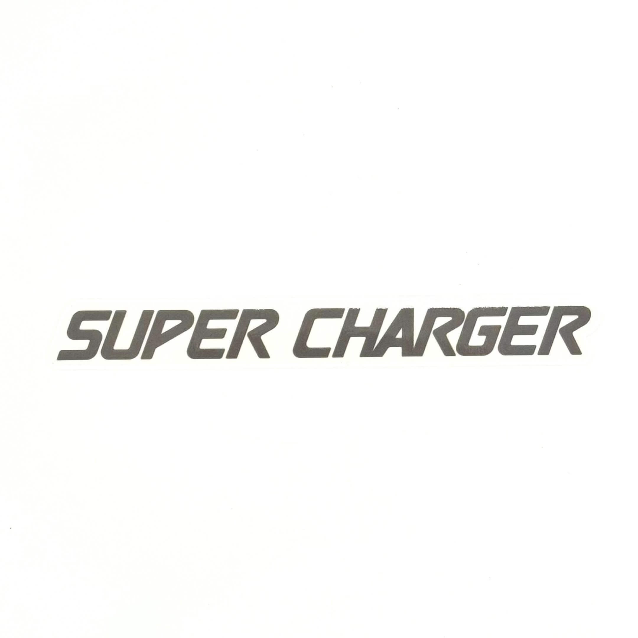 Super Charger Decal for Subaru Sambar Truck TT1, TT2 Models (1999-2012) featuring bold, stylized lettering.