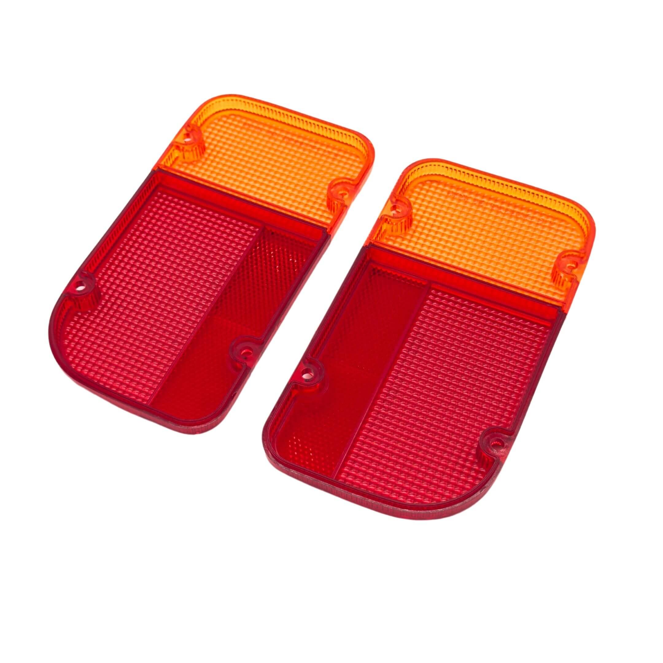 Tail Lamp Brake & Turn Signal Cover Kit for Subaru Sambar Truck TT1, TT2 Models (1999-2012) featuring red and amber sections for right and left sides.