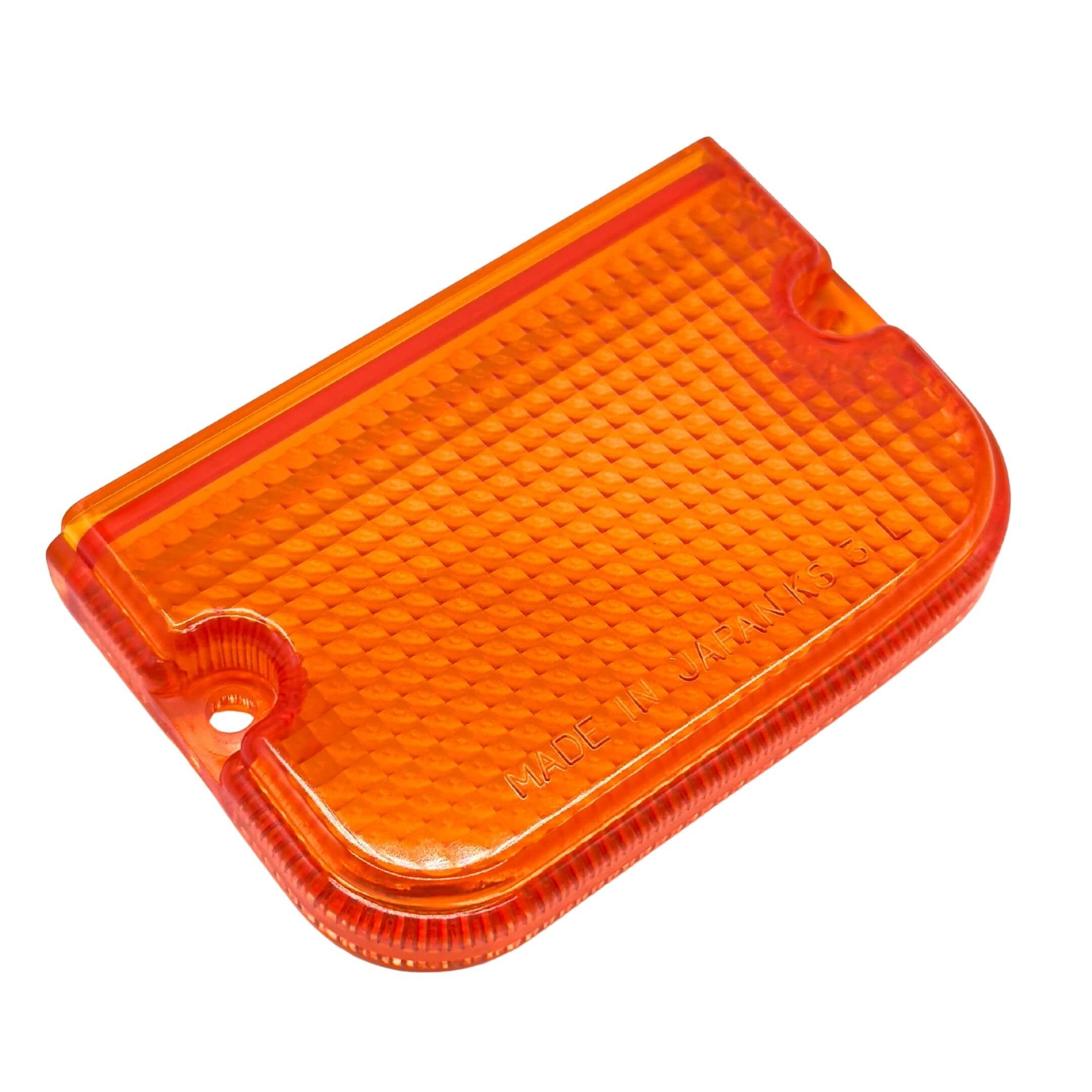 Tail Lamp Turn Signal Cover for Subaru Sambar Truck TT1, TT2 Models (1999-2012) featuring a textured orange design with "Made in Japan" embossed.