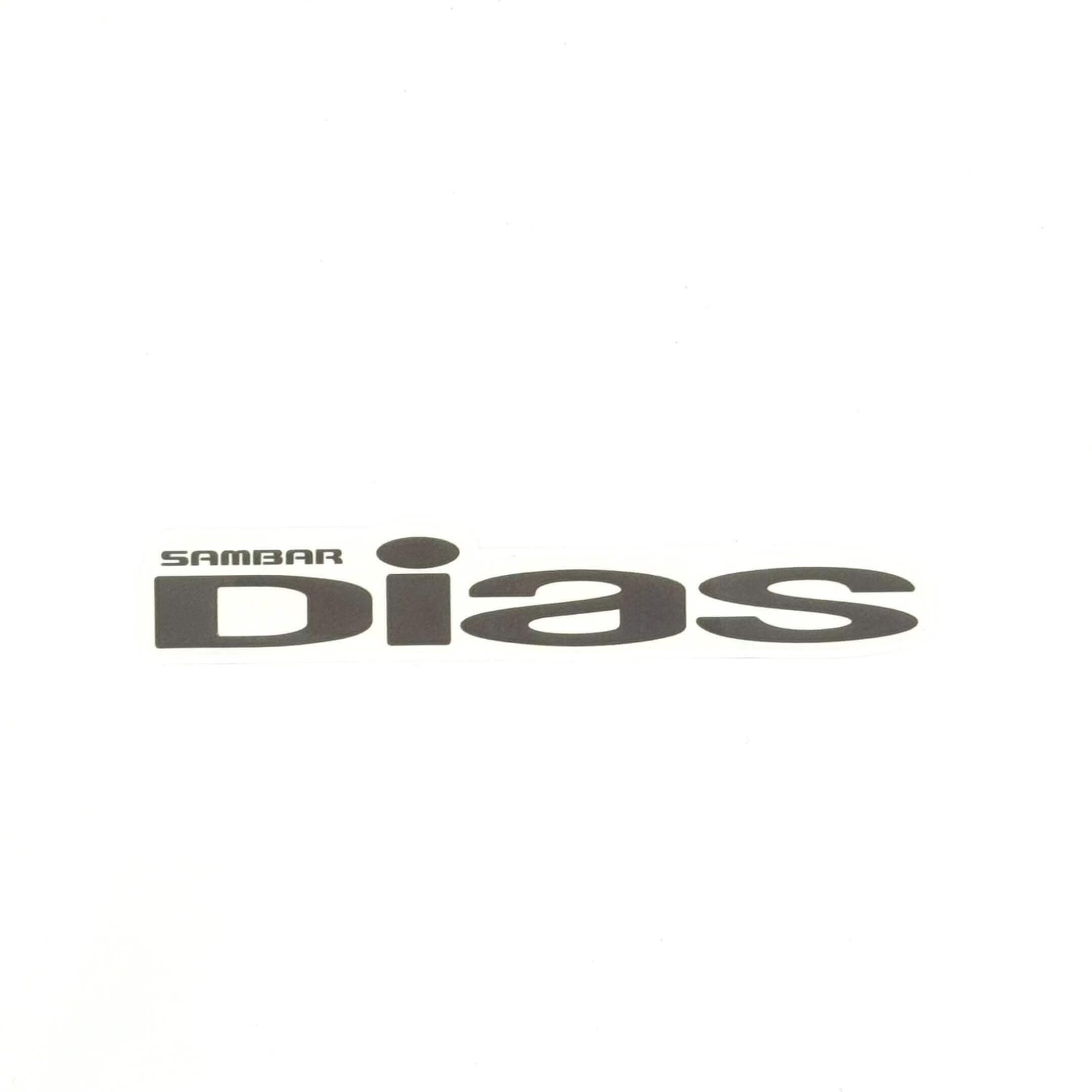 Sambar Dias Decal for Subaru Sambar Van TV1, TV2 Models (1999-2012) featuring bold black lettering on a white background.