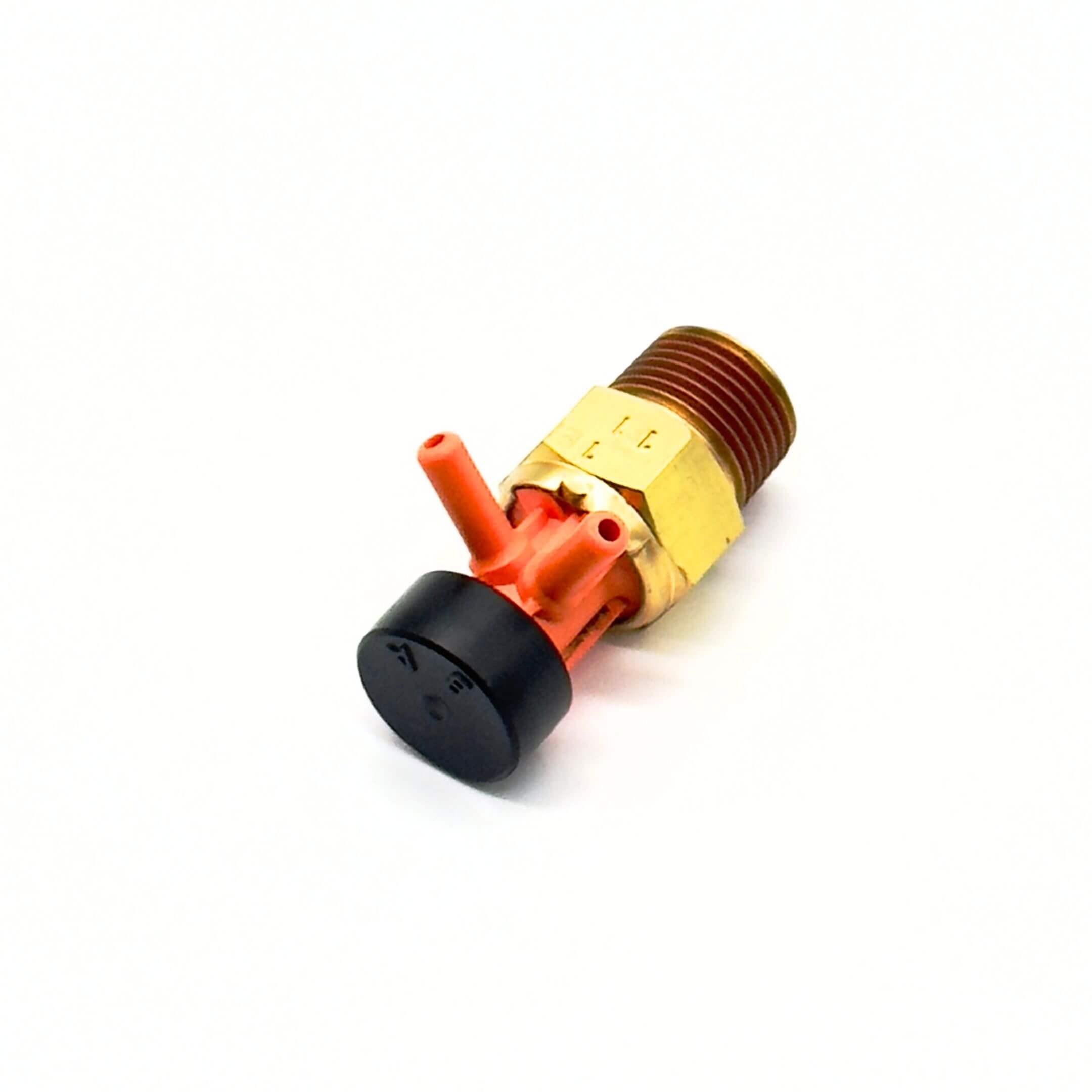 Thermo Valve (53°C) for Honda Acty Van Models HH3, HH4 (1990-1999) featuring a brass body with dual orange connectors and a black cap.