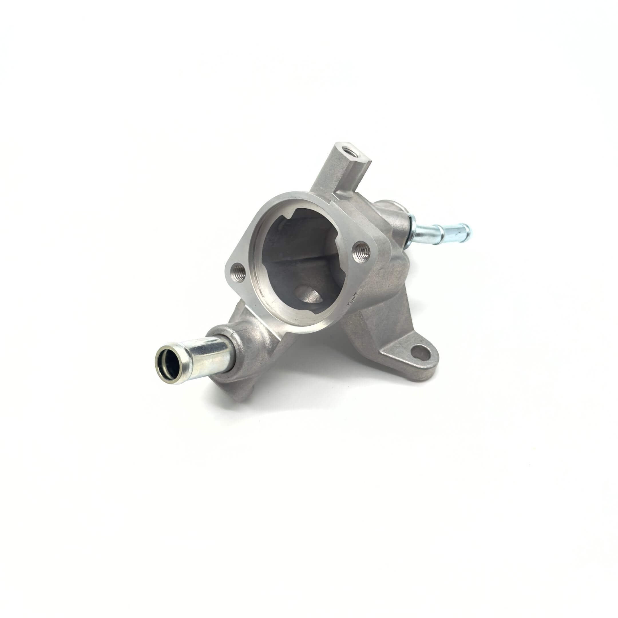 Thermostat Housing Body - Part A for Subaru Sambar Wagon TW1, TW2 Models (1999-2012) featuring a durable metal construction with precise mounting points.