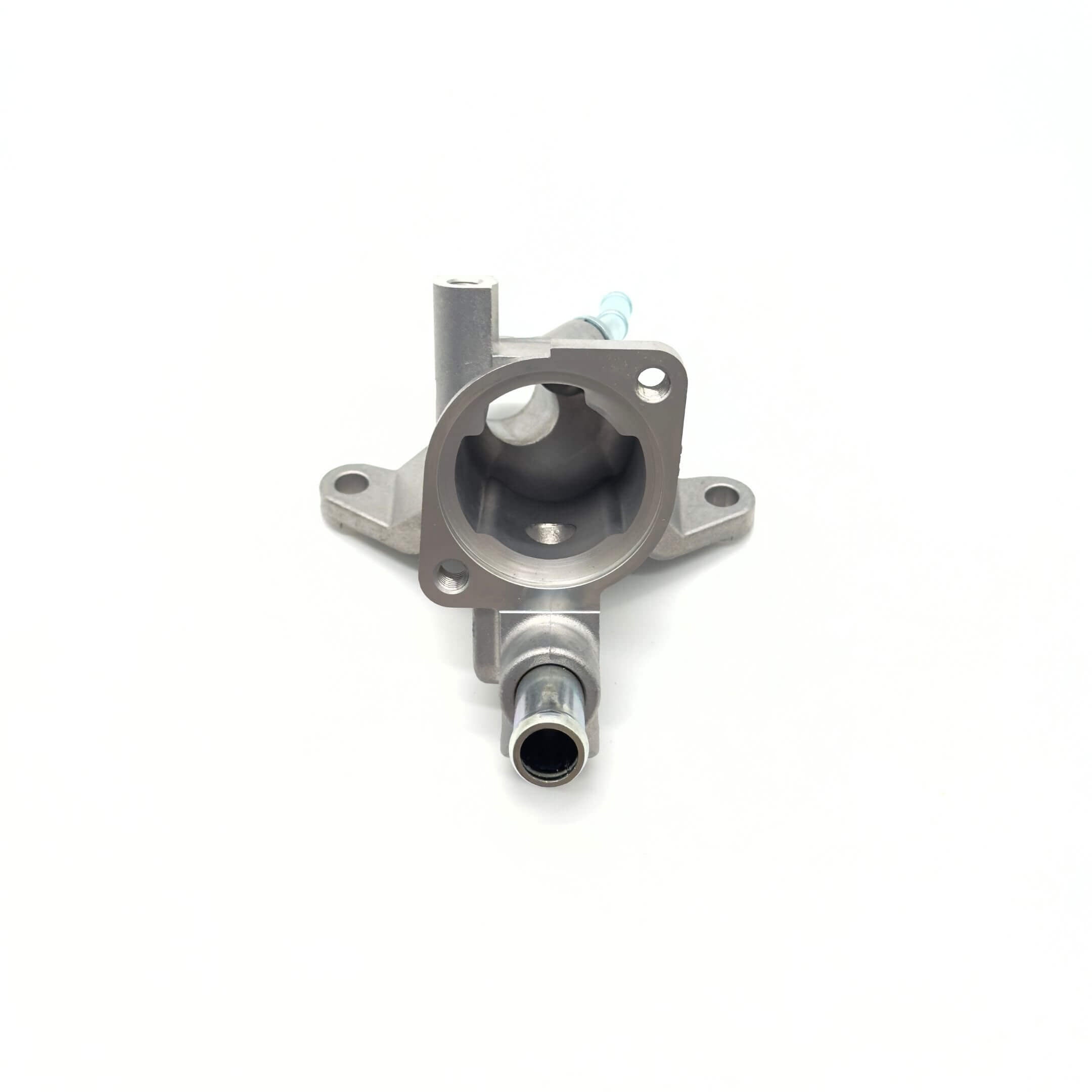 Thermostat Housing Body - Part A for Subaru Sambar Wagon TW1, TW2 Models (1999-2012) featuring a durable metal construction with multiple mounting points.