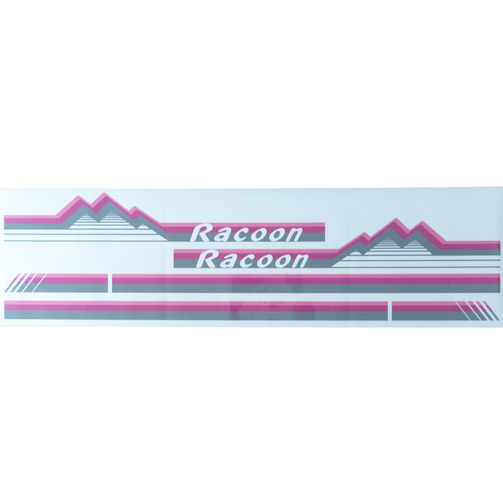 Honda Street Van Racoon Edition pink side decal graphic for HH3, HH4 1990-2000, featuring mountain silhouette design.