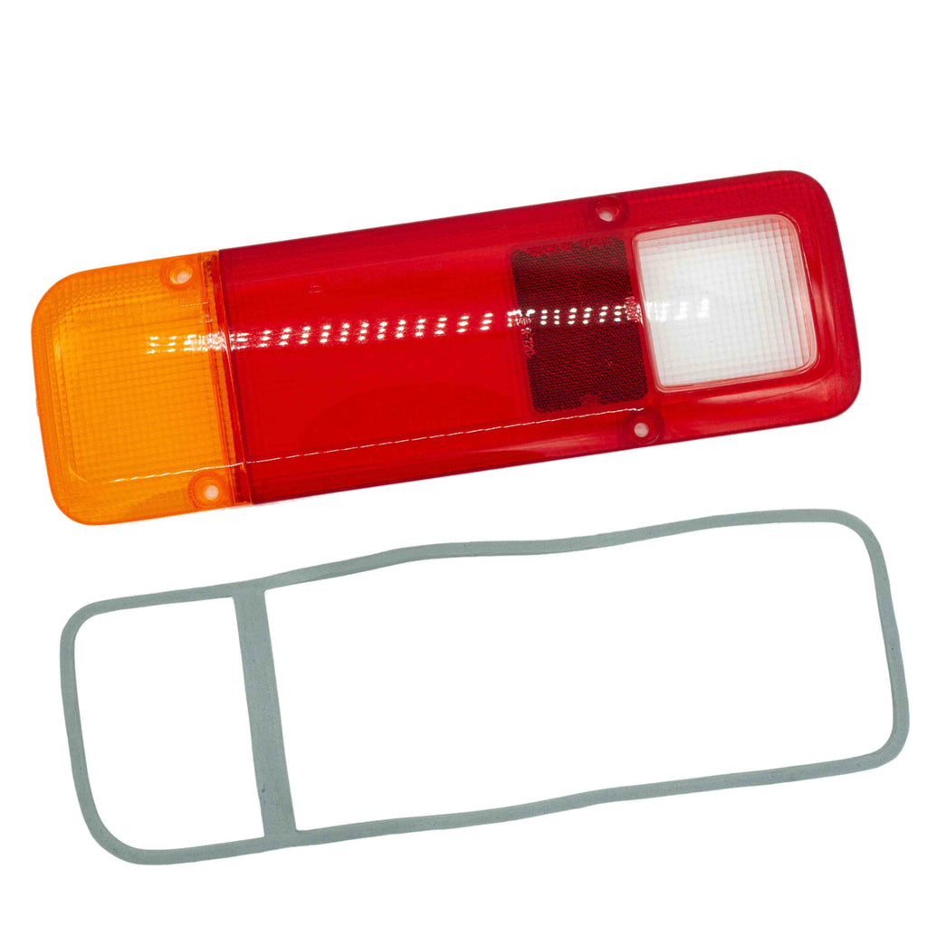 Honda Acty Truck HA3, HA4 1990-1999 right-side tail light assembly with gasket, showcasing red, white, and amber lenses for safety and visibility, ready for installation."