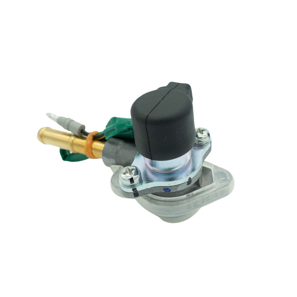 Air vent cut carburetor solenoid side view for 1990-1999 Honda Acty HA3 HA4 truck models, showing brass body and connectors.