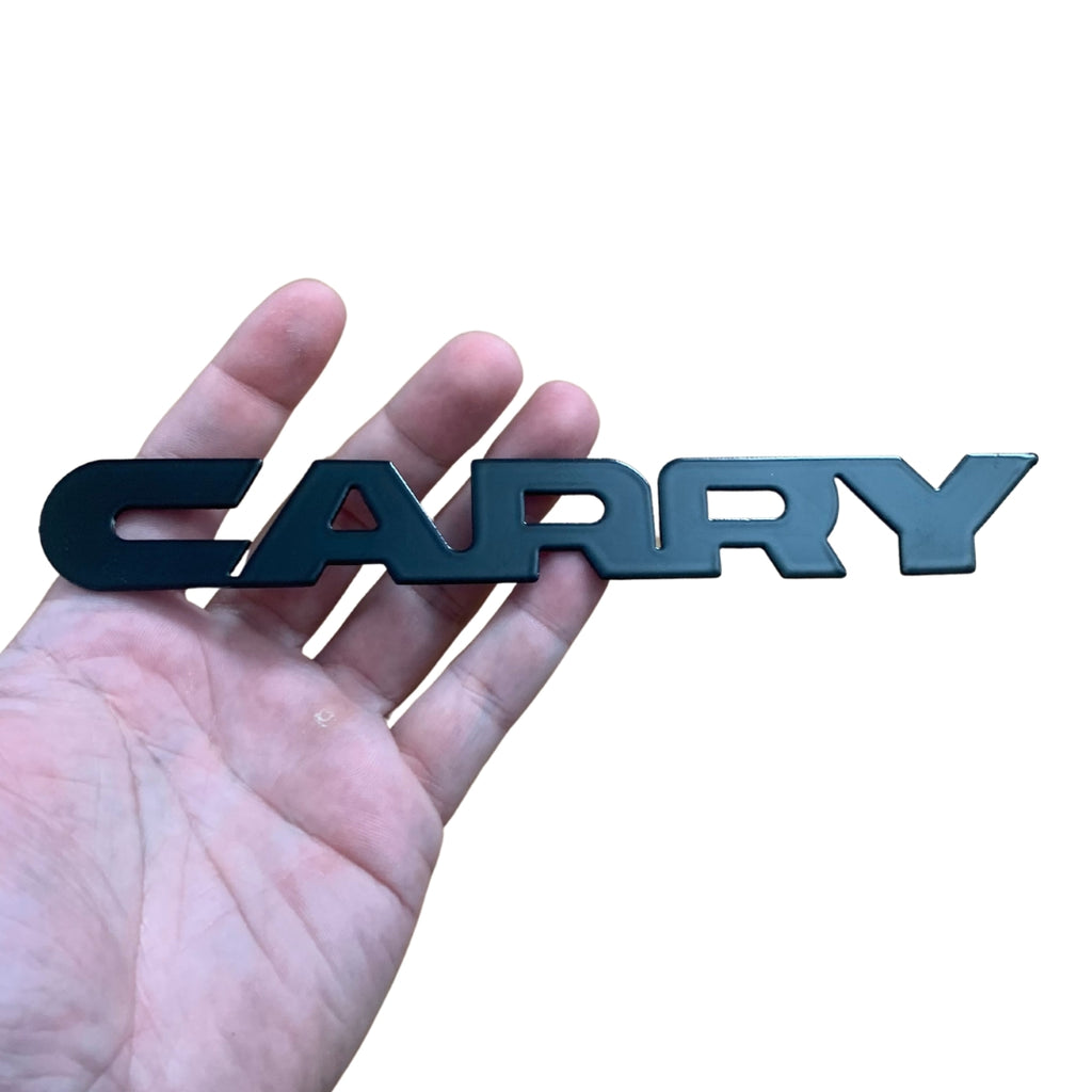 Suzuki Carry CARRY Emblem - Premium Laser-Cut Metal Decal - Stylish Black Powder-Coated Finish