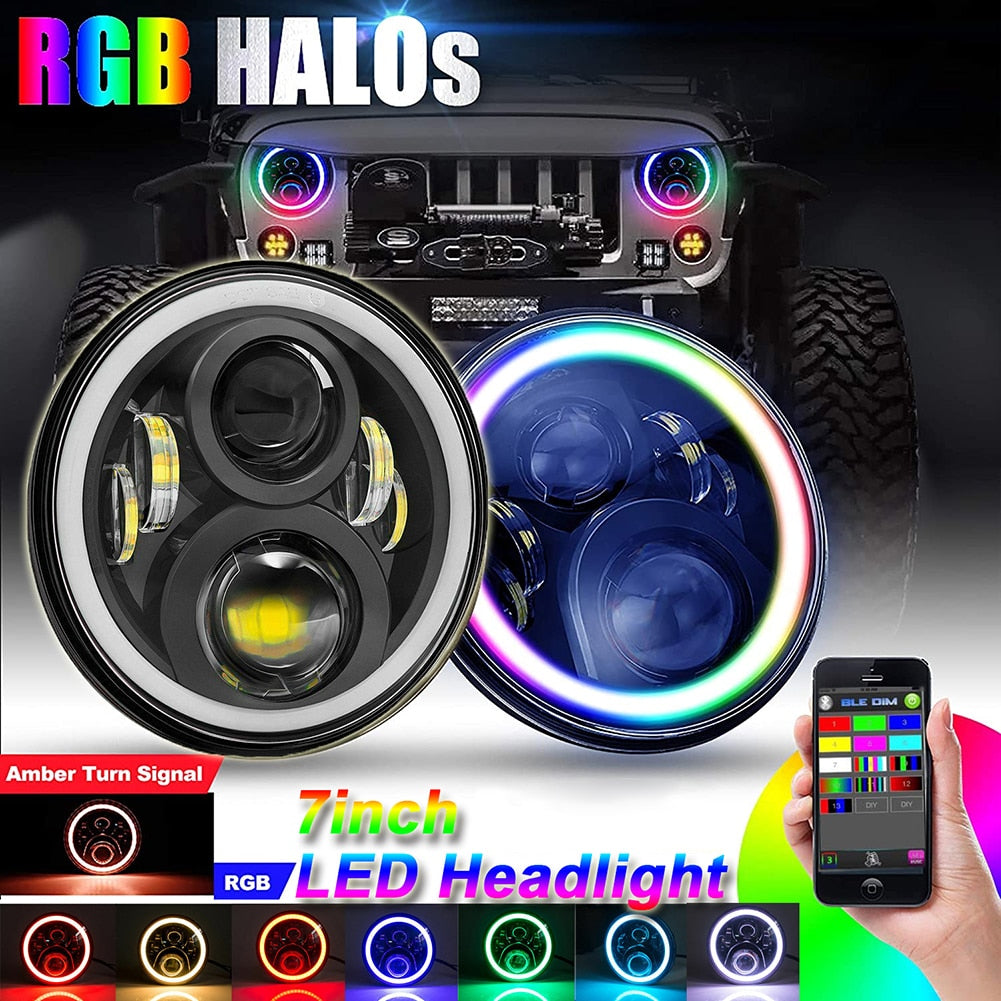 RGB Halo LED Headlights for Kei Trucks