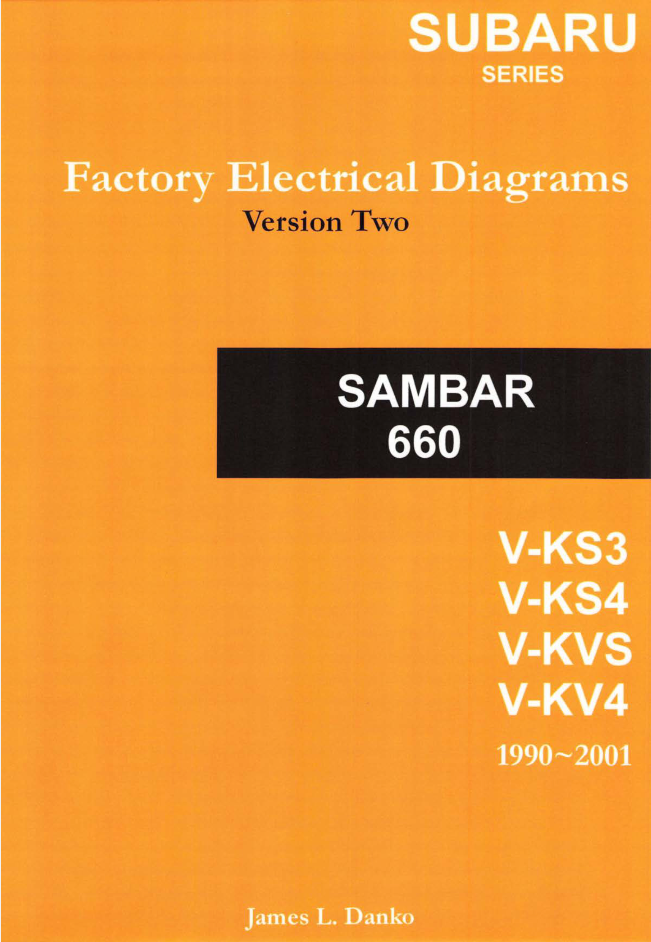 Subaru Sambar Factory Electrical Diagram Manual (Hard Copy) 1990-2001 | Wiring, Connections, Schematics | Mini Truck Troubleshooting & Repair Guide