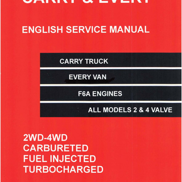 SUZUKI CARRY サービスマニュアル Suzuki Carry Manuals SUZUKI CARRY サービスマニュアル Suzuki Carry Manuals