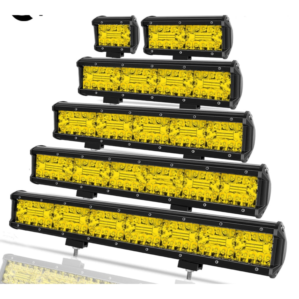 Striking Yellow 7" LED Light Bar - 120W Power - Enhance Visibility for Your Japanese Mini Truck