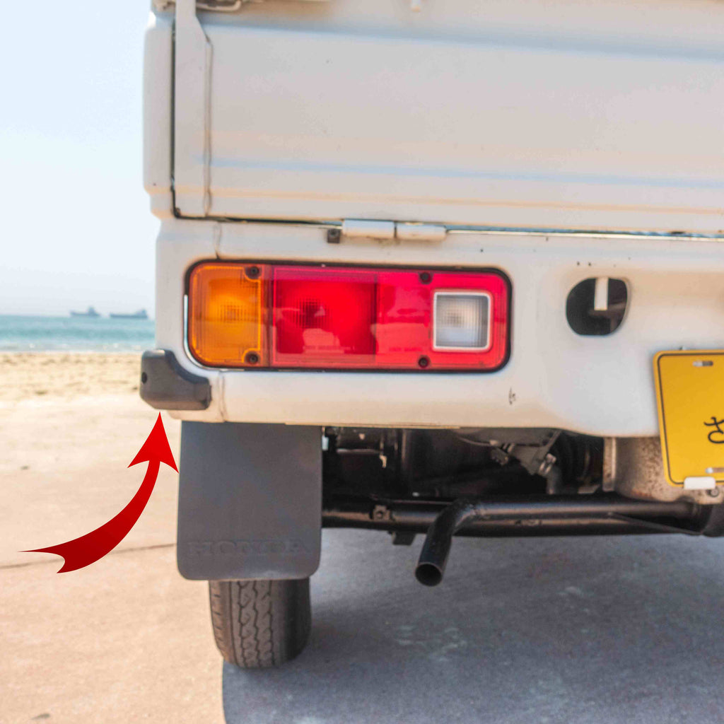 Honda Acty Truck displaying the left-side tailgate bumper cover, fits HA1 to HA4 models from 1990-1999.