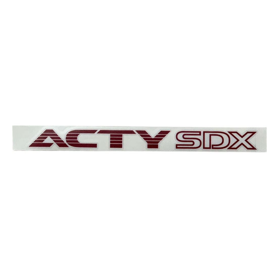 High-quality Honda Acty Replica Decals in OEM Red displayed on a White background - Perfect for JDM Mini Truck customization and upgrades