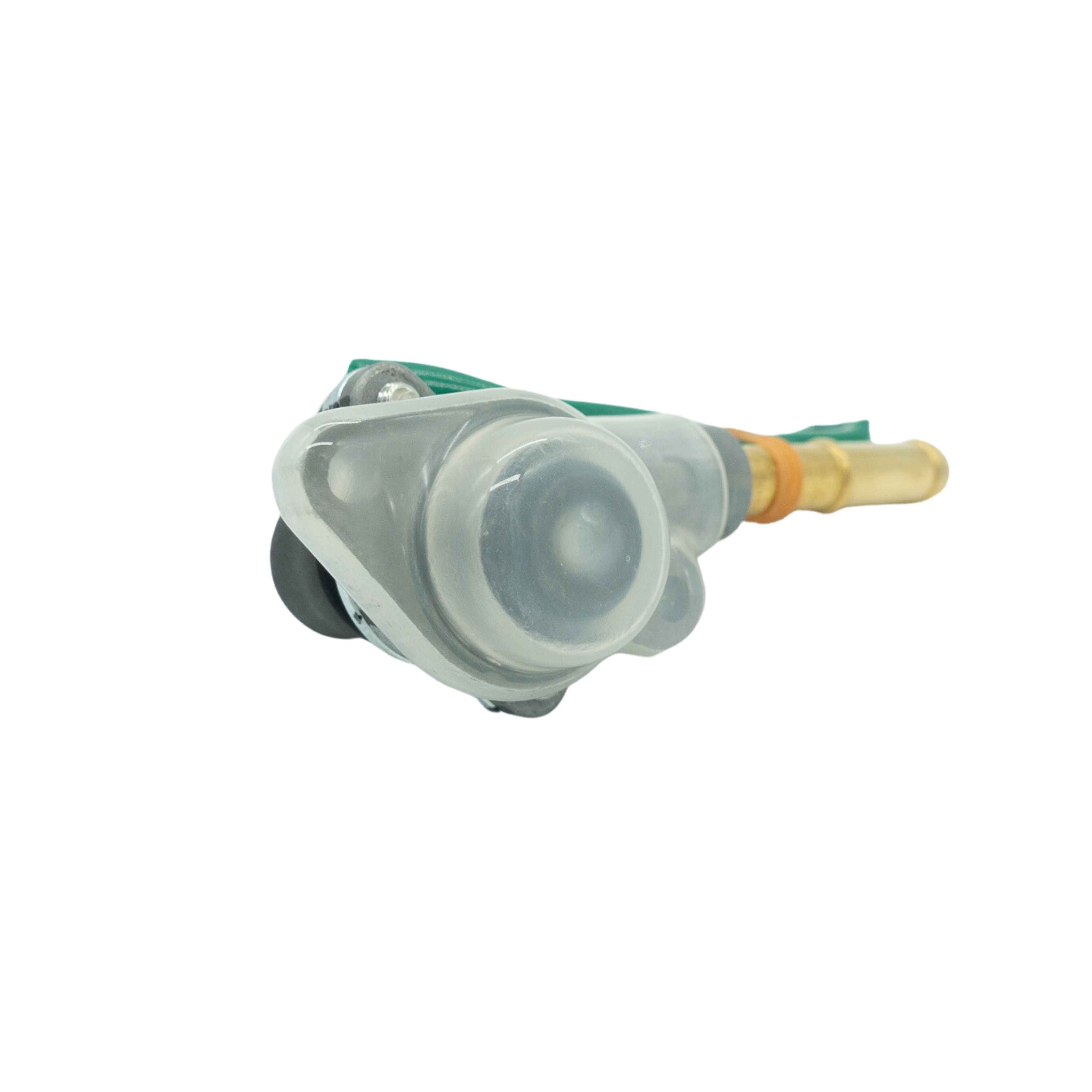 op view of Honda Acty truck carburetor air vent cut solenoid, displaying the brass valve and threading for HA3 HA4 models 1990-1999
